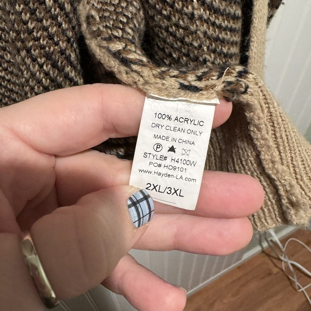 Hayden Leopard Cardigan Sweater Plus Size 2X/3X - Picture 5 of 6